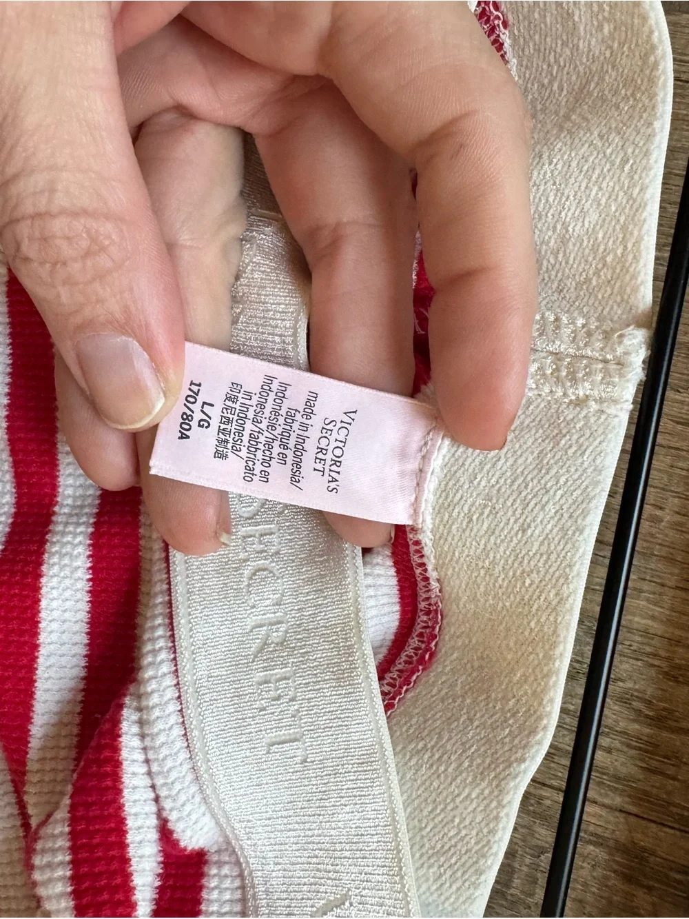Victoria's Secret Red & White Striped Pajama Set